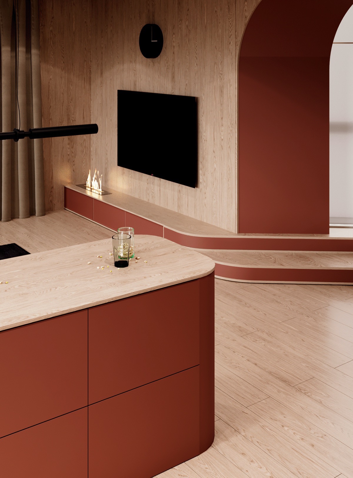 1675502744 271 dva sovremennyh dizayna doma s krasnym oranzhevym i zolotym