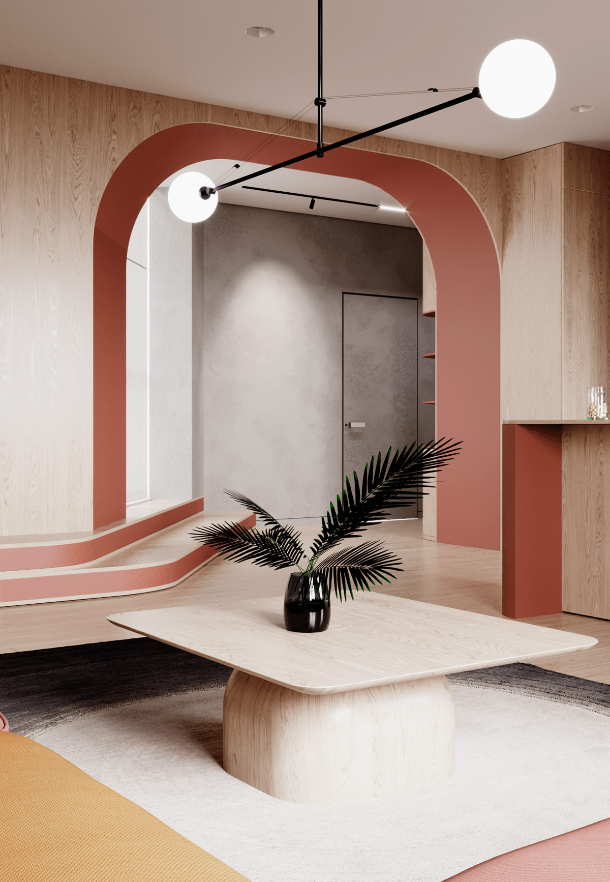 1675502744 580 dva sovremennyh dizayna doma s krasnym oranzhevym i zolotym