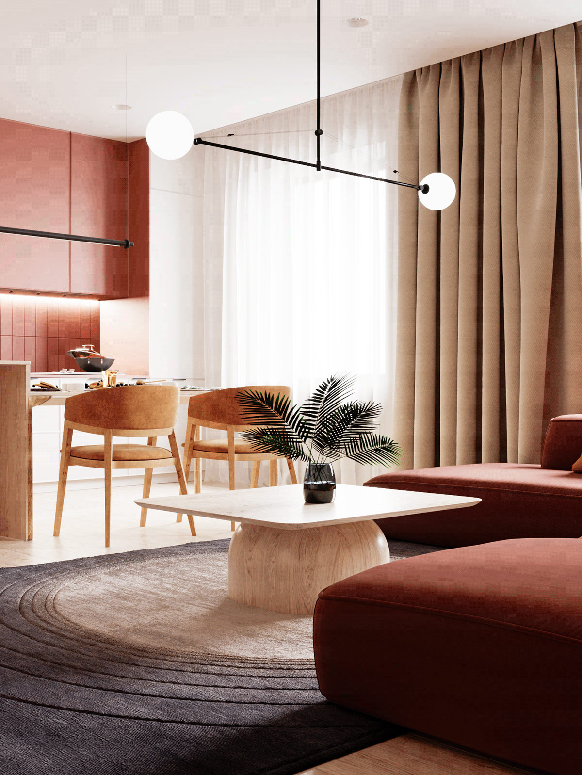 1675502744 639 dva sovremennyh dizayna doma s krasnym oranzhevym i zolotym