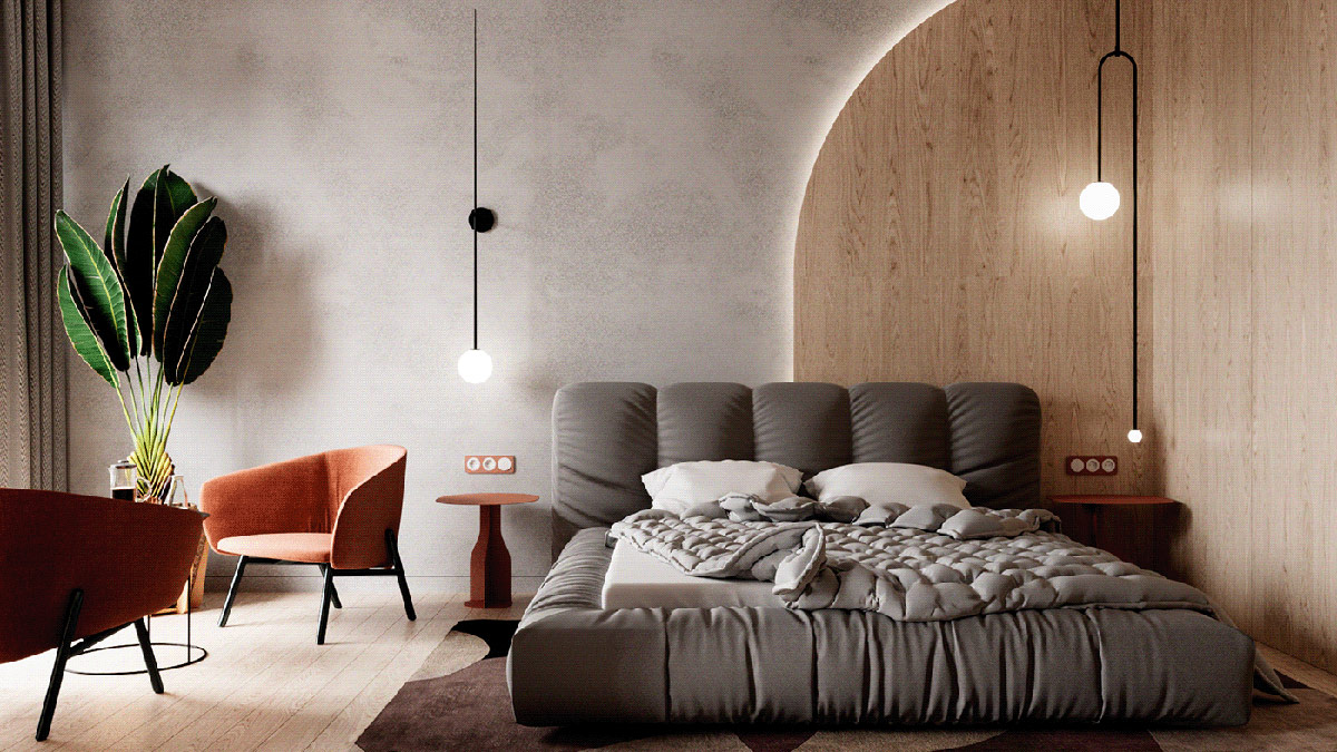 1675502745 683 dva sovremennyh dizayna doma s krasnym oranzhevym i zolotym