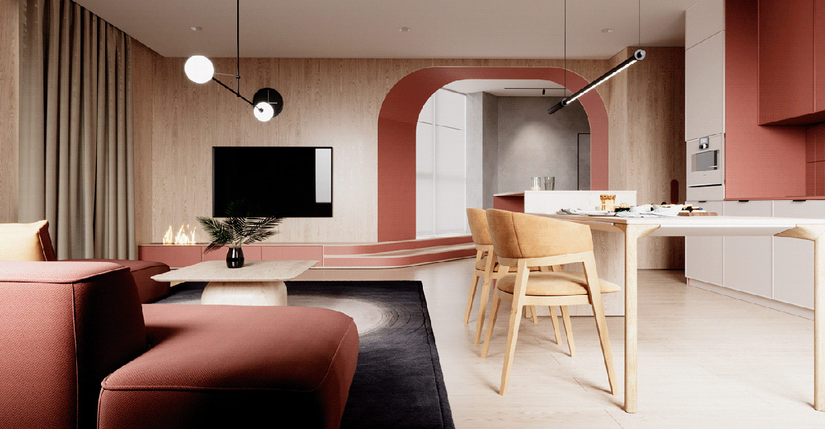 1675502745 778 dva sovremennyh dizayna doma s krasnym oranzhevym i zolotym