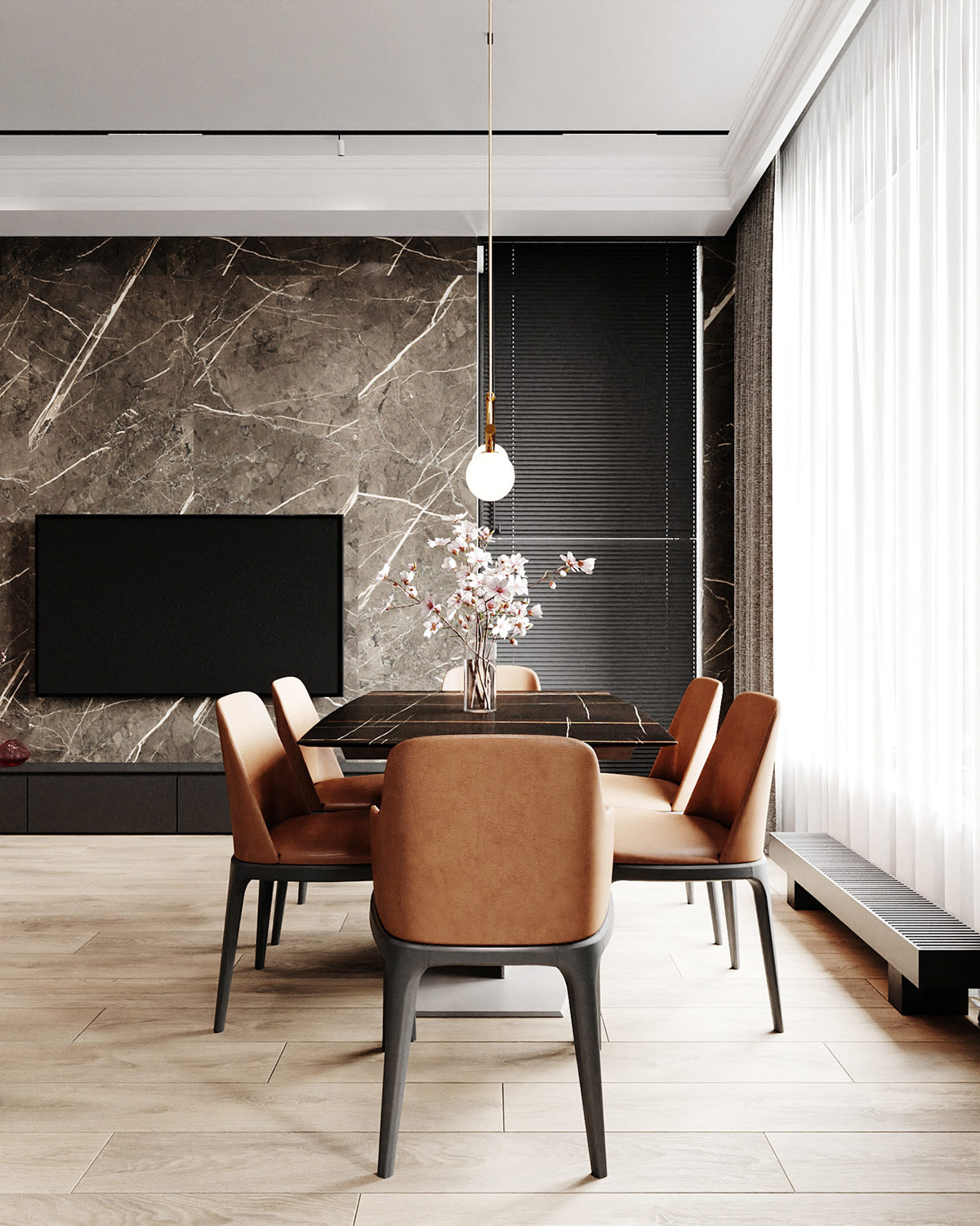 1675502746 574 dva sovremennyh dizayna doma s krasnym oranzhevym i zolotym