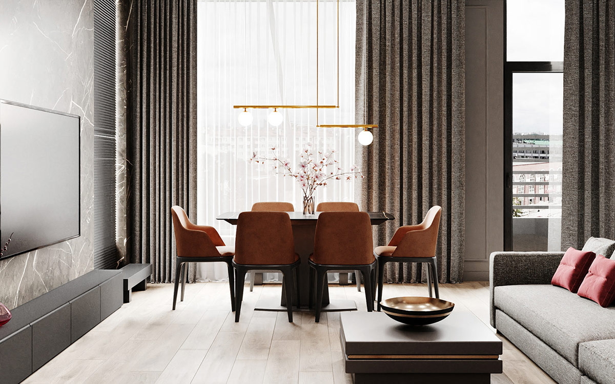 1675502746 90 dva sovremennyh dizayna doma s krasnym oranzhevym i zolotym