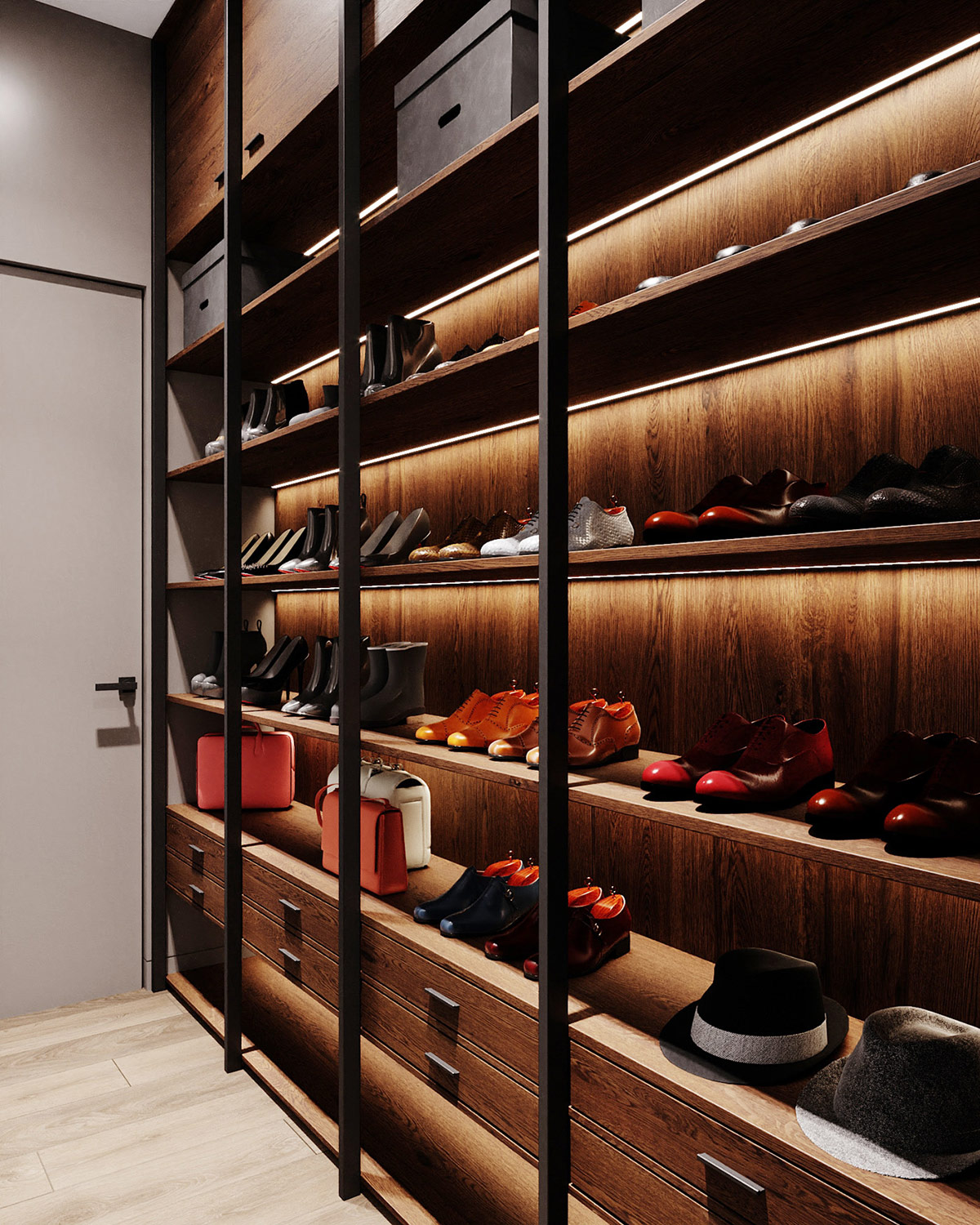 1675502747 514 dva sovremennyh dizayna doma s krasnym oranzhevym i zolotym