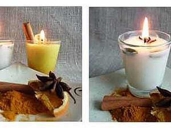 Процесс работы с воском для изготовления свечей