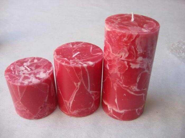 Изготовление колонных свечей с необычными узорами